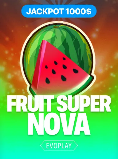 Обложка игры Fruit Super Nova, подчеркивающая розыгрыш джекпота.